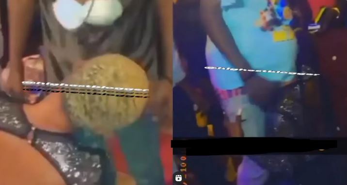 Ghanaian lady offers free ‘mouth service’ to male patrons at a nightclub (Watch Video)