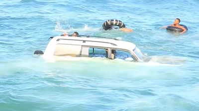 Man rescued after car drives into Indian Ocean at Coco Beach
