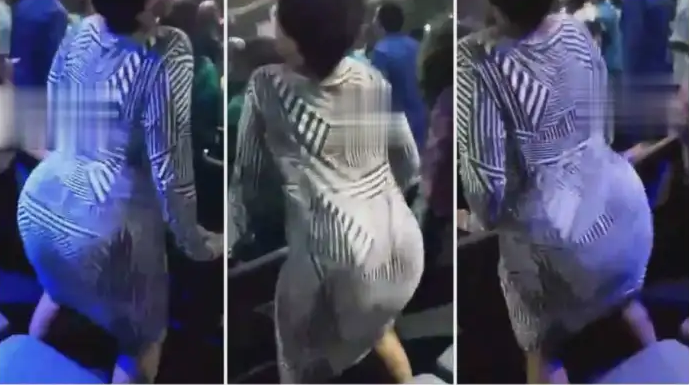 Woman with big backside causes confusion in church with her wild dance moves [Watch]