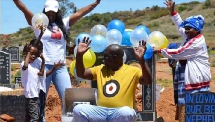 Parents Celebrate Birthday Of Their Late Son At The Graveyard (See Photos)