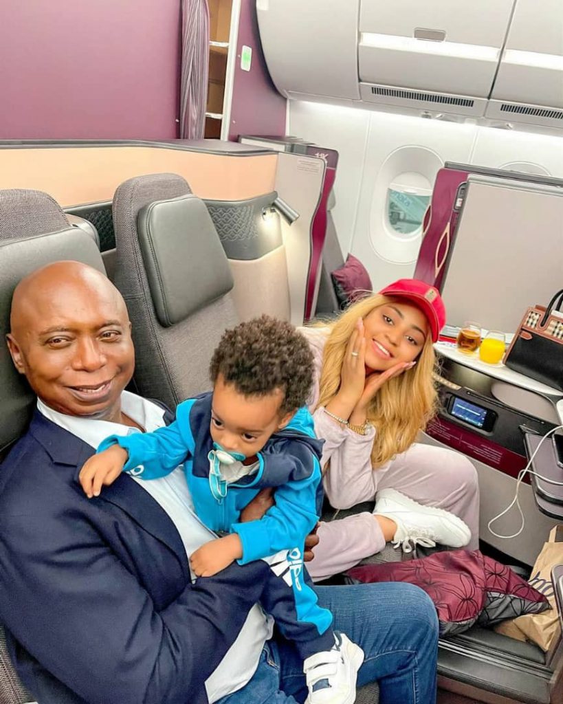 See Nice Photos Of Regina Daniels, Hubby Ned Nwoko And Son Munir