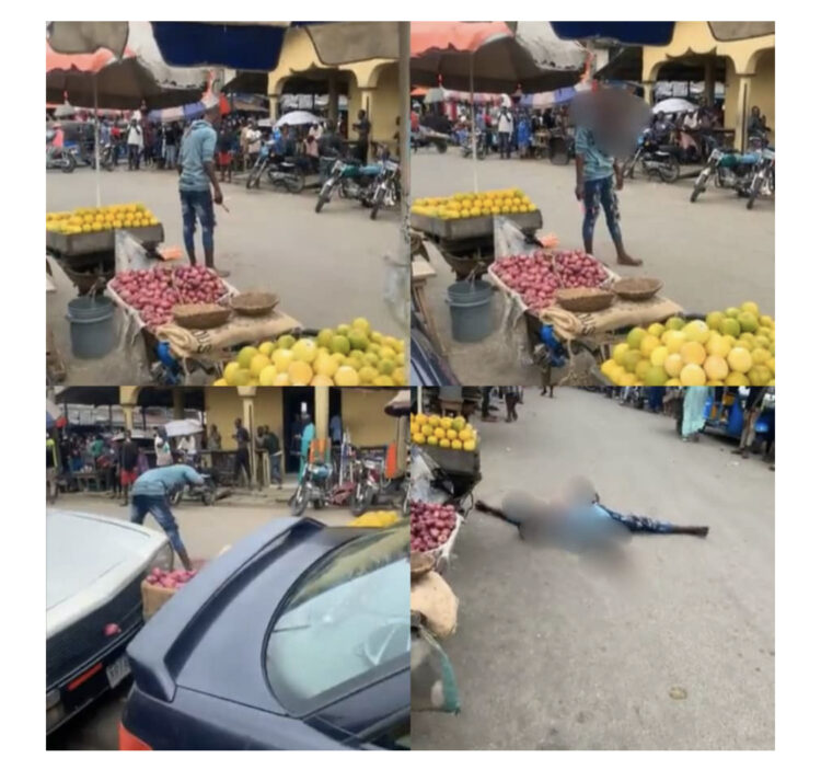Bizarre! Young Man Cuts His Throat And Stabs Himself In Apparent Attempt To Commit Suicide On The Streets [Video]