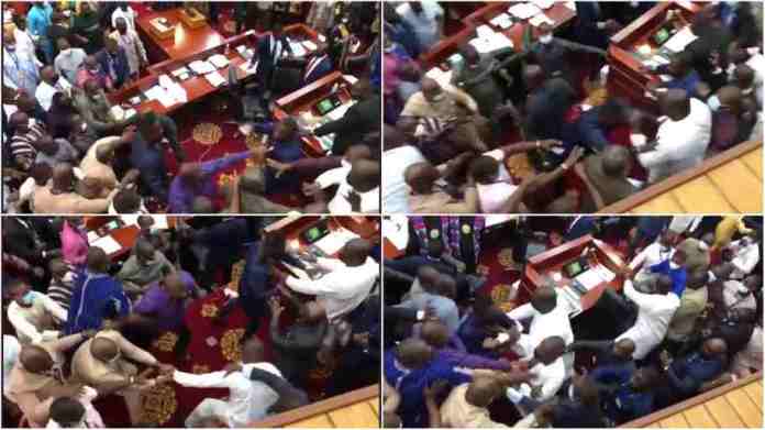 Ghana parliament turns into a wrestling ground as Legislators fight dirty [Watch]