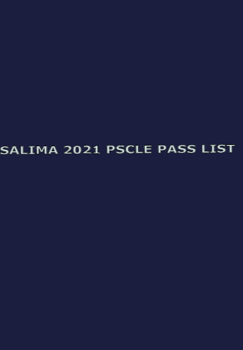 SALIMA 2021 PSCLE PASS LIST