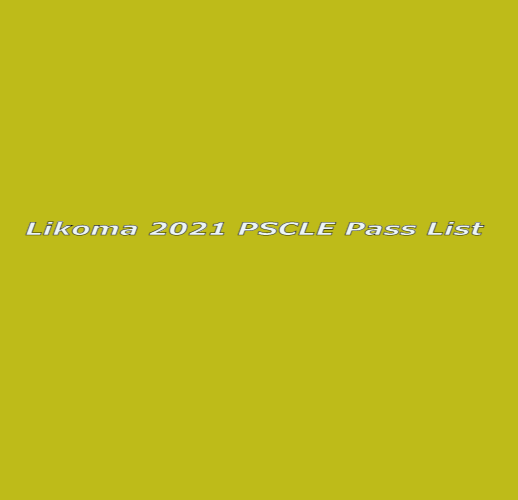 2021 PSLCE RESULTS: PASS LIST FOR LIKOMA