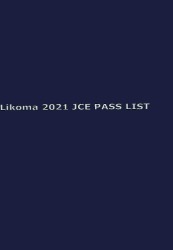 Likoma 2021 JCE Pass List