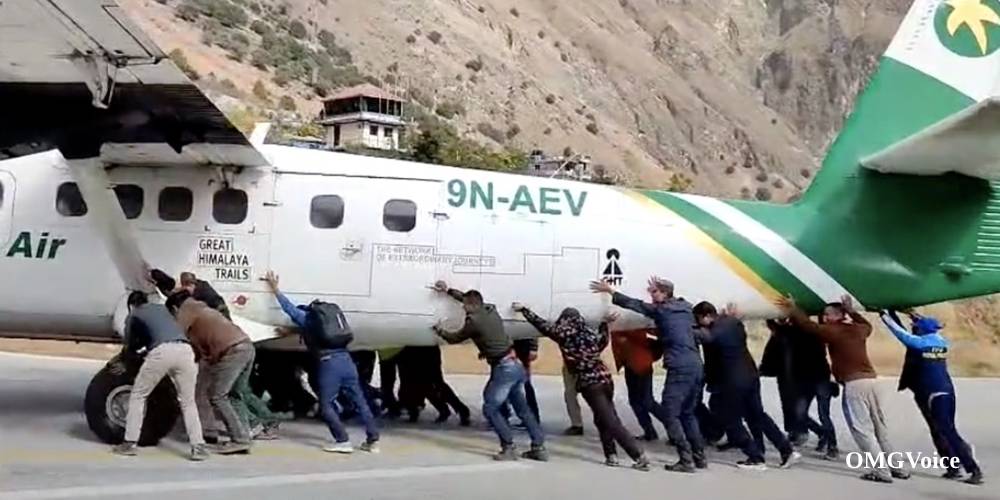 Passengers Forced To Push Plane Down Runway After Tire Bursts (Video)