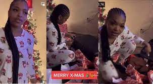 Watch| Man Wraps Her Girlfriend Belongings As Christmas,Kicks Her Out By Midnight After Finding Out She’s Cheating With Her Male Bestie