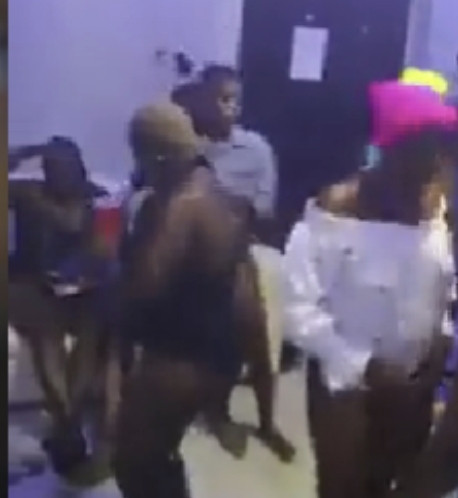 Young women filmed partying nak3d from the waist down with their male colleagues (+ 18 video)