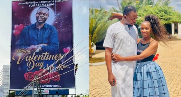 Tanzanian Journalist rents a billboard to appreciate her husband on Valentine