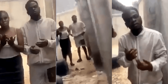 Watch As Man Caught Friend With His Girlfriend Bonking  In The Open