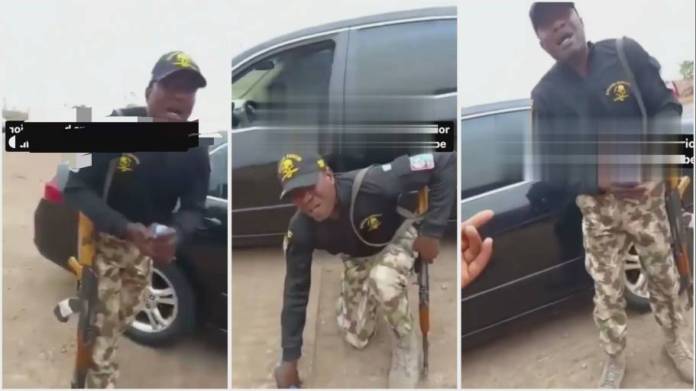 Watch| Soldier weeps as he begs his superior who caught him soliciting a bribe