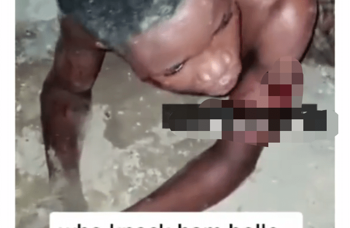 Man Beaten For Impregnating Friend’s Wife, Forced To Demonstrate How They Had S3X (Watch Video)