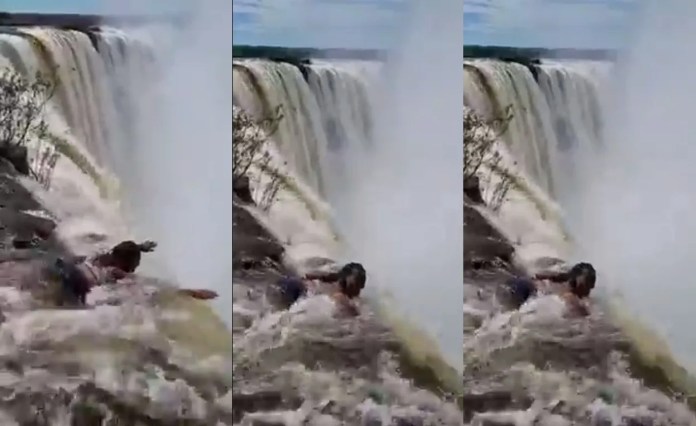 Kenyan Female Traveler Pulls A Dangerous Stunts At Victoria falls In Zambia