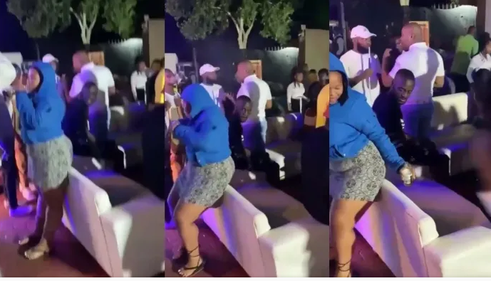 See how this well-endowed Lady left a man thirsting over her goodies in a club
