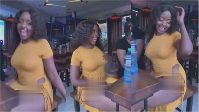 Watch|| Pαŋtless lady causes stir in a club as she єχposed her rαw toto to revellers