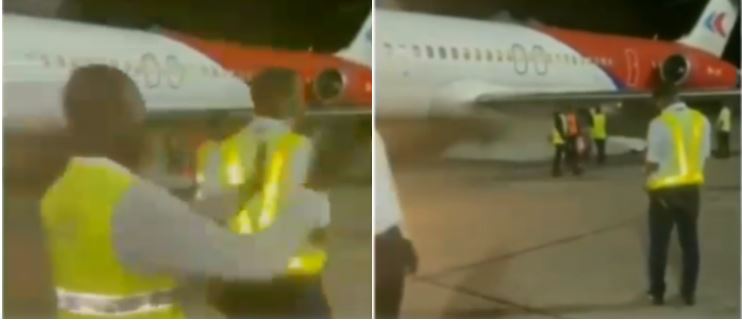 WATCH|| The Moment Airplane Caught Fire During Take-Off (Video)