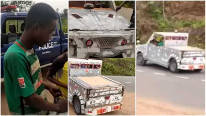 Ghanaian 18-Year-Old Boy Builds His Own Hilux Car, Drives it Around in Cool Video