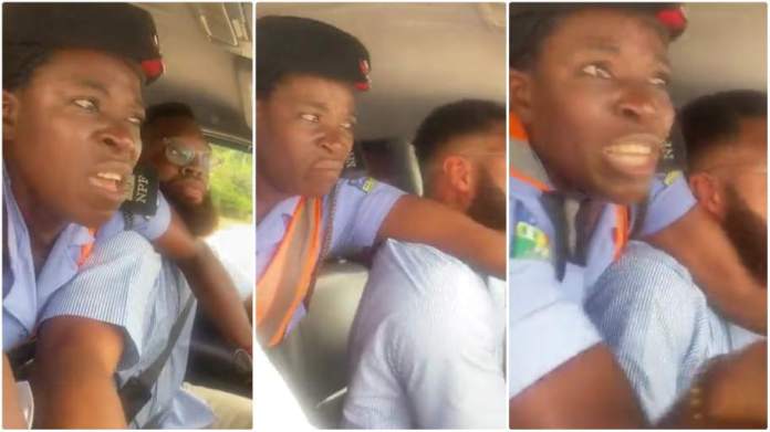 Watch|| Policewoman Cries For Help As Driver Cruise Off With Her In His Car