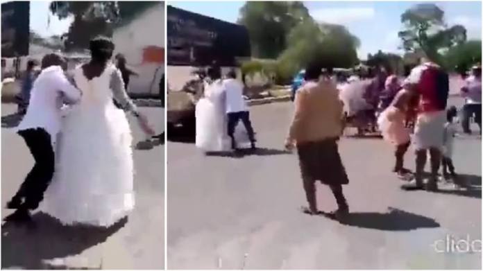 Watch|| Wedding Celebration Ruined As Groom’s Baby Mama Attacks His Newlywed wife