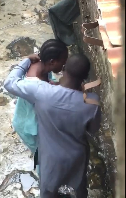 Watch|| Nigerian man captured on camera forcefully brushing his wife’s teeth and beating her