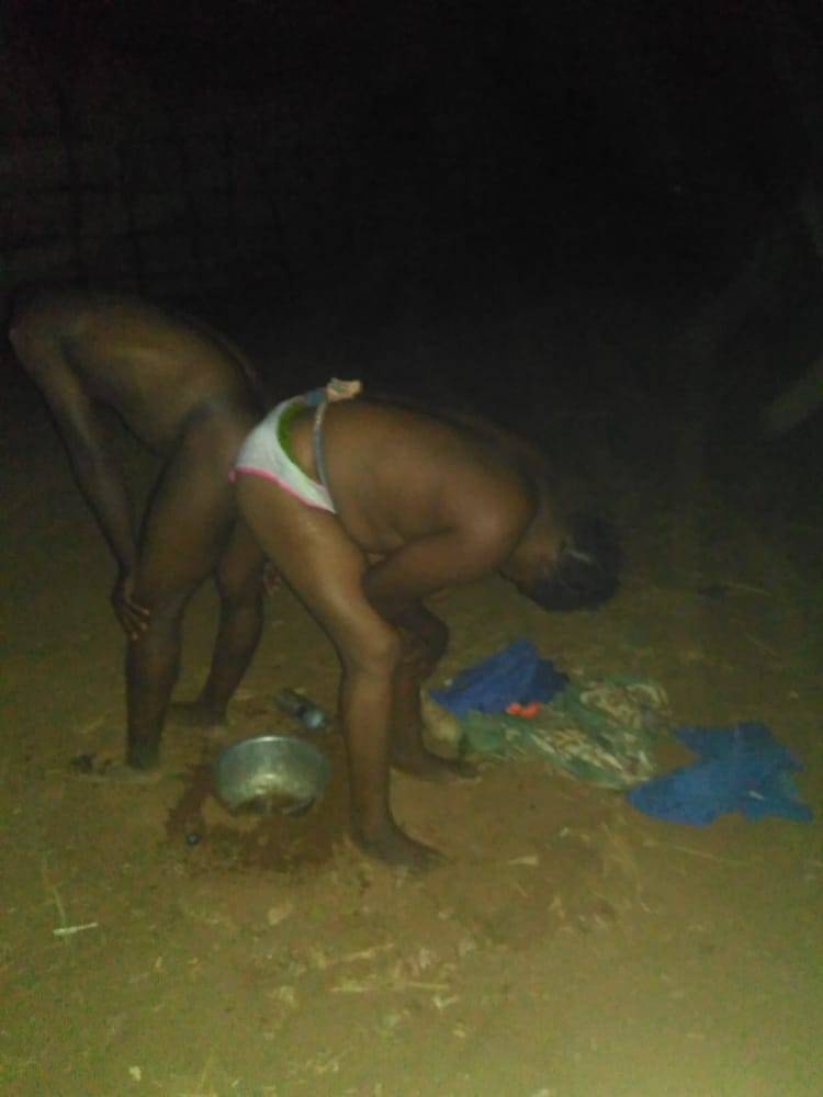 Photo; Malawian Witch Couple Caught Naked Practicing Witchcraft In Streets