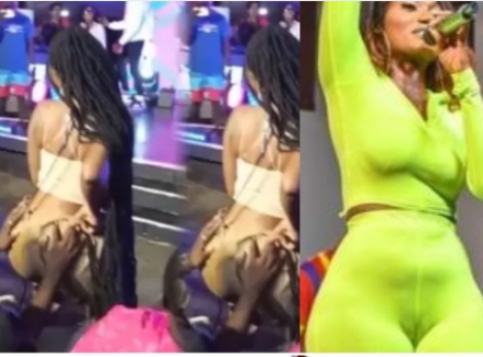Video; Man Caught On Camera Spanking Nyashi Of Popular Female Singer While On Stage