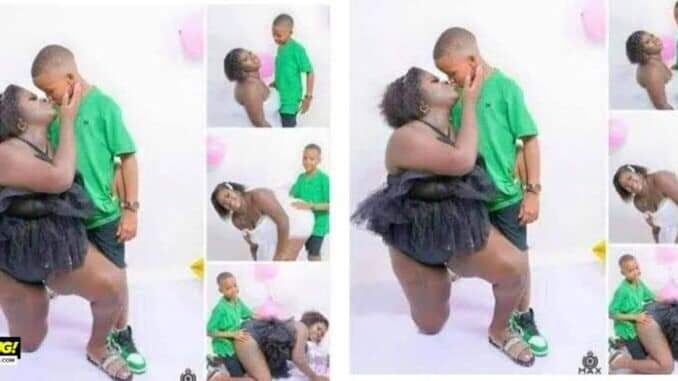 Social Media Reacts To Mother And Son In A Highly S3xy Photoshoot (See Photos)