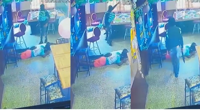 Watch|| CCTV captures armed robber dancing excitedly during robbery operation