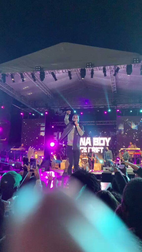 Watch|| Female Fan Throws Black Bra At Burna Boy While Performing In Zimbabwe