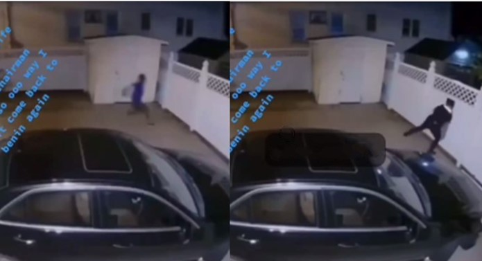 Video|| Policeman Breaks House Gate With His Hand While Chasing An Intruder