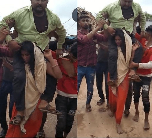 Cheating Wife Forced To Carry Her Husband Through Streets After Being Caught Having An Affair