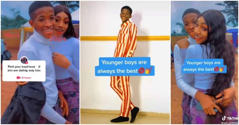 Small Boys Are the Best – 29-Year-Old Nigerian Lady Says, as she flaunts her 17-year-old boyfriend (Video)