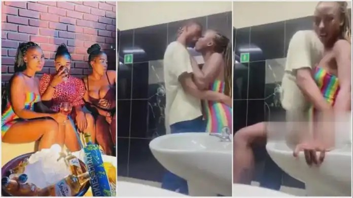 Watch|| Pretty Lady cαʋght pαŋts dowŋ with a guy in a club toilet