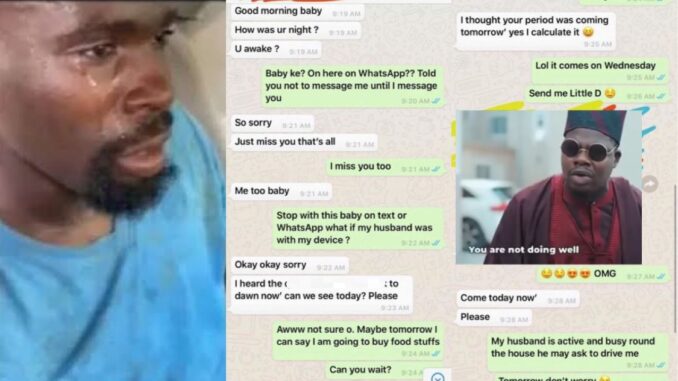 Screenshots; Man In Premium Tear After Seeing This In His Wife’s WhatsApp Messages