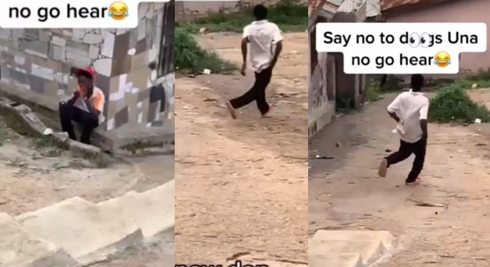 Watch|| Young man takes to his heels as he sees ‘ghost’ after smoking weed