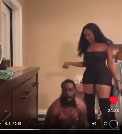 Drama|| Lady Turns Her Boyfriend To A Dog All In The Name Of Romance (Watch Video)