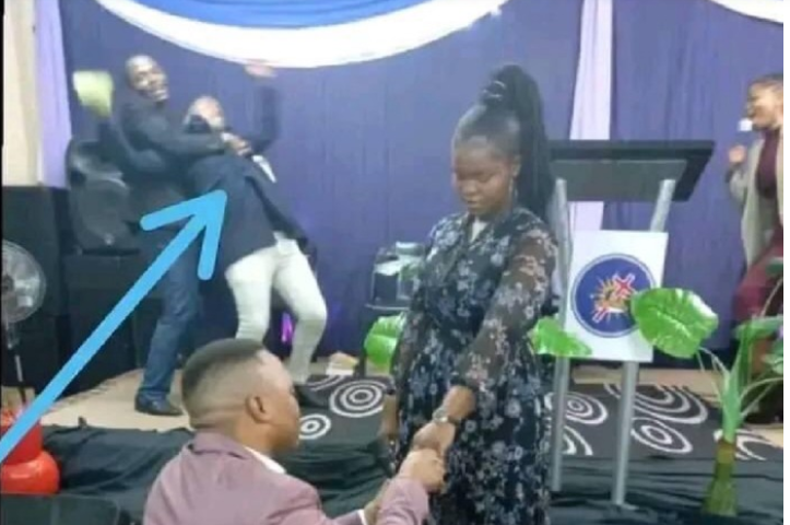 Man collapses at church after witnessing a surprise proposal during Sunday session