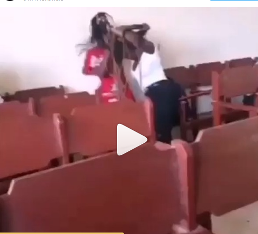 Drama As Pastor’s Wife Fights Choir Mistress Inside A Church For Sleeping With Her Husband (Video)
