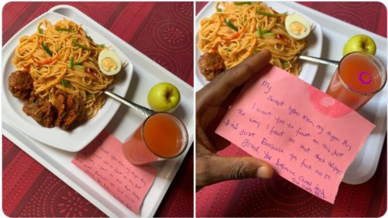 Lady Prepares Good Meal For Her Boyfriend To Thank Him For Good S3x (Photos)