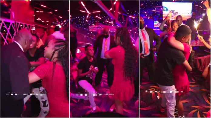 Watch As Man Stages A Fight With Bouncers At A Nightclub Just To Propose To His Girlfriend