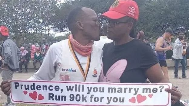 South African man runs 90 KM to ask a woman to marry him