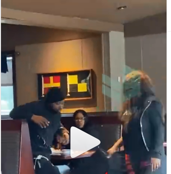 Watch|| Furious Wife Catch Cheating Husband With Partner In A Restaurant, Bashes Everything On The Table