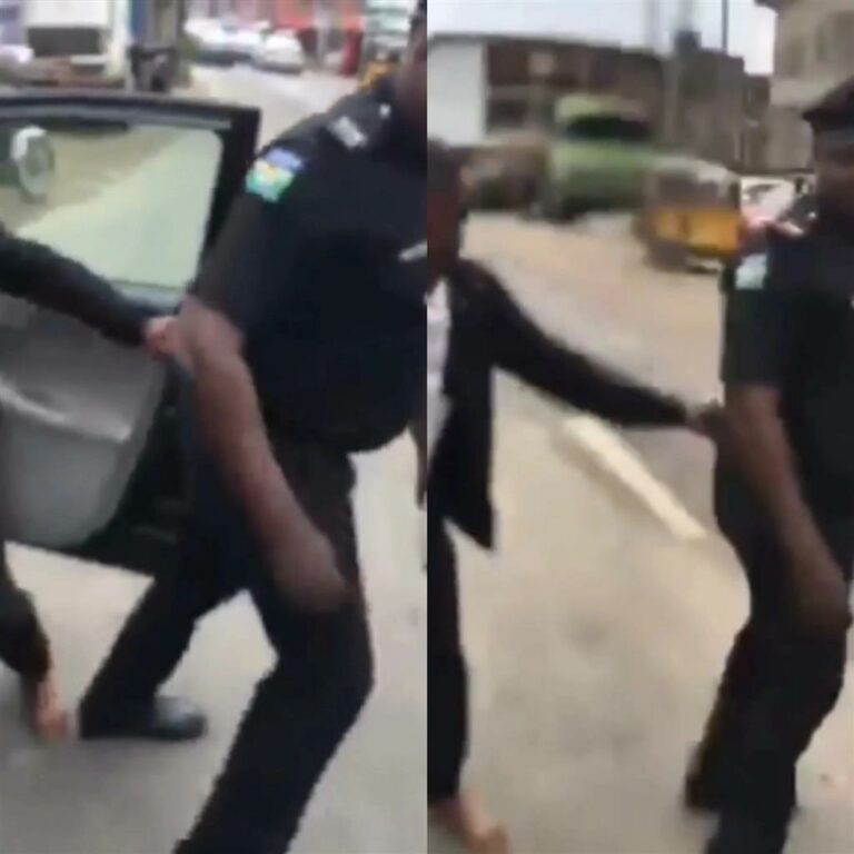 Watch Drama As Motorist “Arrests” Policeman Who Tried To Apprehend Him For Driving Against Traffic