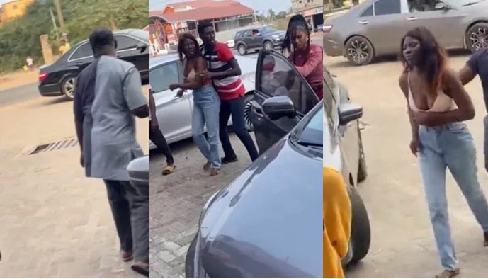 Watch|| Two Side Chicks Crash, Seen Fighting In Public Over Sugar Daddy