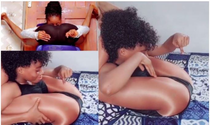 Female Nurse Showcases Moves How She F!ngers Herself To Satisfy Her S3xual Desires (Watch Video)