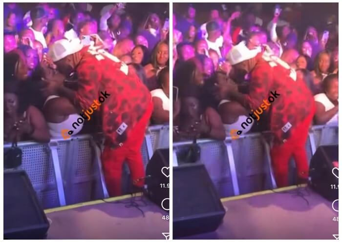 Shoking Moment Mr. P Of P Square Kisses A Female Fan While Performing On Stage