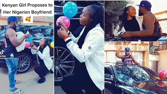 Watch|| Kenyan Lady Proposes To Nigerian Man With Car Gift