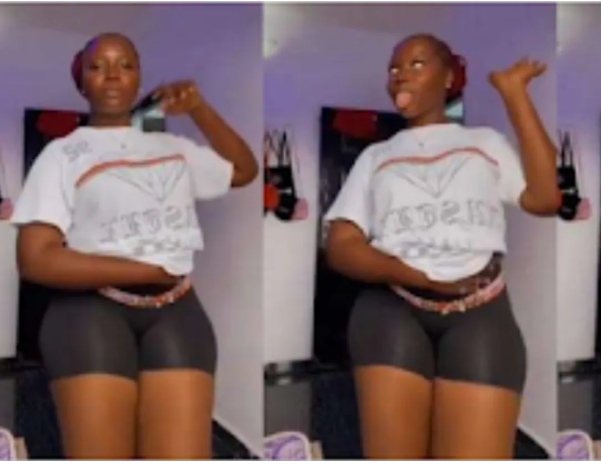 Slay queen shows her beads and undies as she dances in her room to tease her ex-boyfriend (watch video)