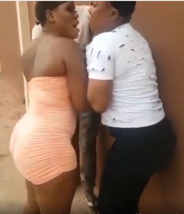 Two Slay Queens Fight Nᾶkẽt In Public Over A Man (Watch Video)